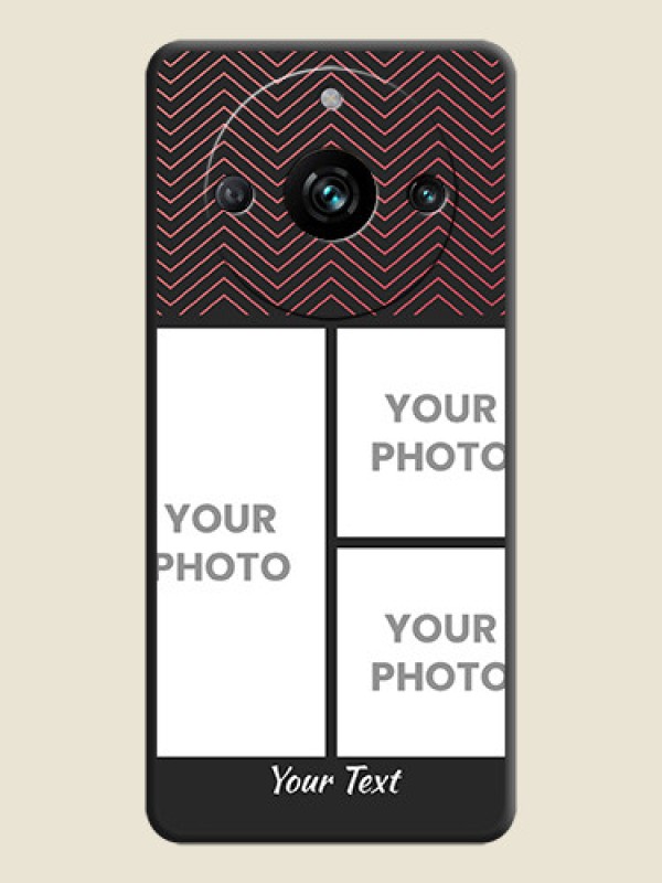 Custom Wave Pattern with 3 Image Holder on Space Black Custom Soft Matte Back Cover - Narzo 60 Pro 5G - alternate view