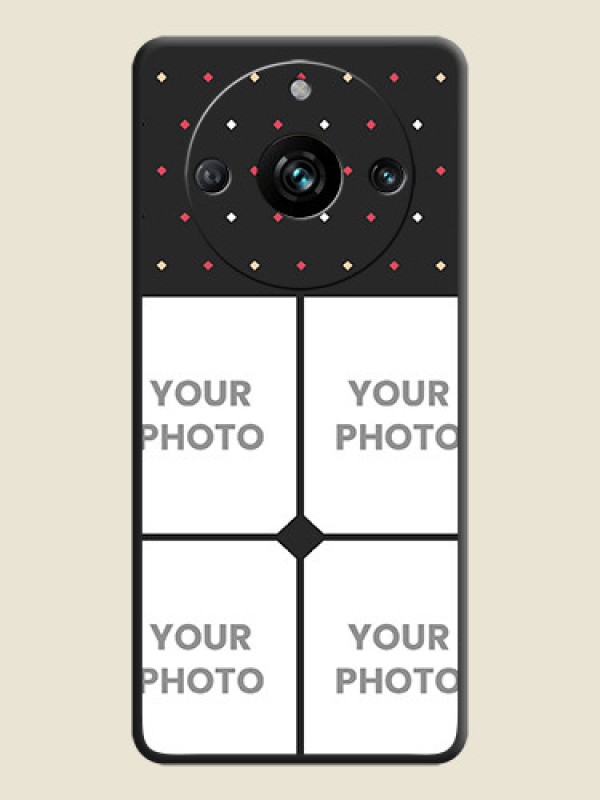 Custom Multicolor Dotted Pattern with 4 Image Holder on Space Black Custom Soft Matte Phone Cases - Narzo 60 Pro 5G - alternate view