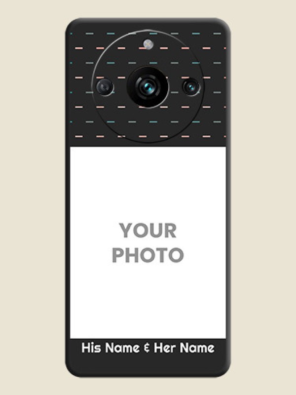 Custom Line Pattern Design with Text on Space Black Custom Soft Matte Phone Back Cover - Narzo 60 Pro 5G - alternate view