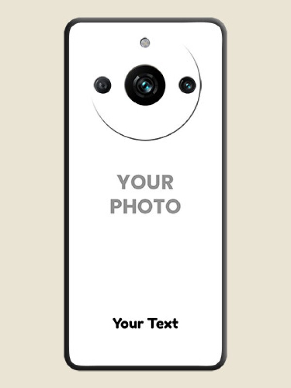 Custom Full Single Pic Upload With Text On Space Black Personalized Soft Matte Phone Covers - Narzo 60 Pro 5G - alternate view