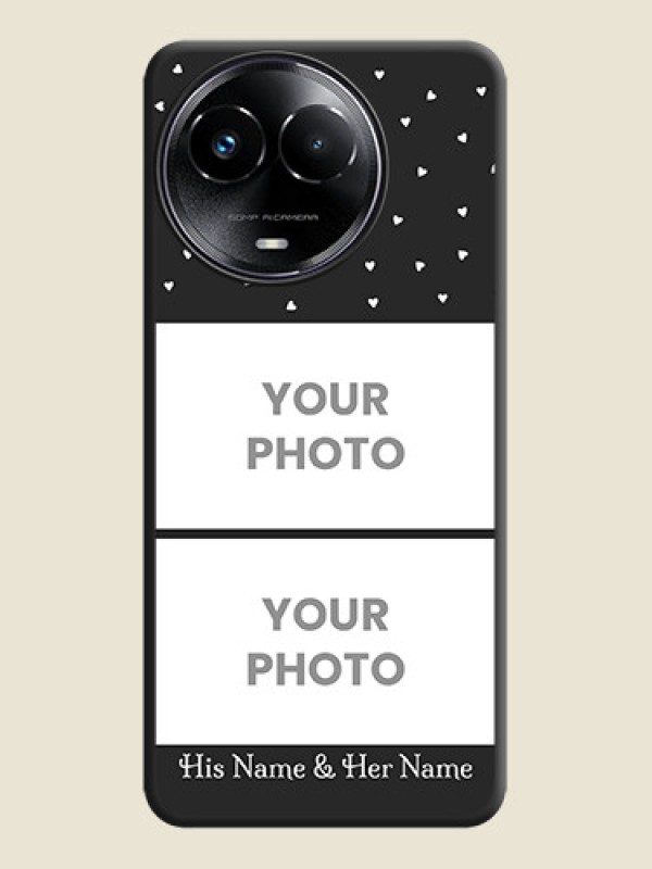 Custom Miniature Love Symbols with Name On Space Black Custom Soft Matte Mobile Back Cover - Narzo 60X 5G - alternate view