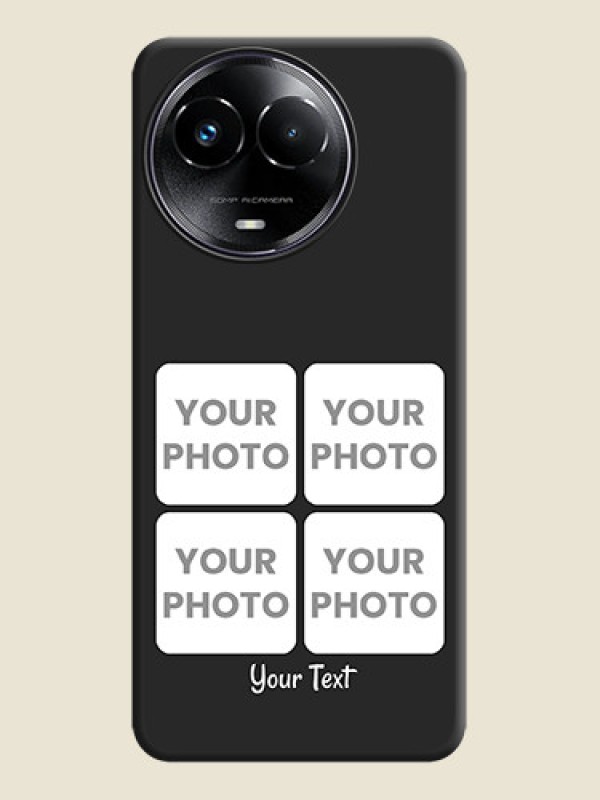 Custom Floral Art with 6 Image Holder on Photo On Space Black Custom Soft Matte Mobile Back Cover - Narzo 60X 5G - alternate view