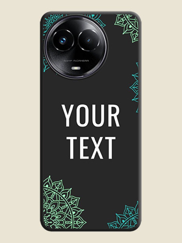 Custom Your Name with Floral Design On Space Black Custom Soft Matte Mobile Back Cover - Narzo 60X 5G - alternate view