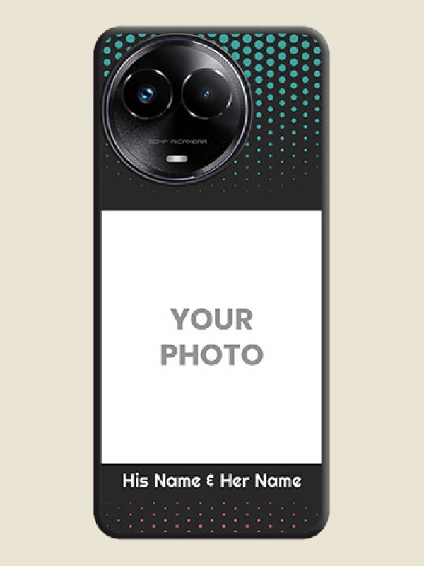 Custom Faded Dots with Grunge Photo Frame and Text On Space Black Custom Soft Matte Mobile Back Cover - Narzo 60X 5G - alternate view