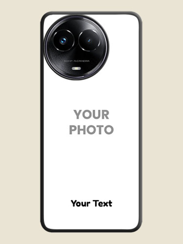 Custom Full Single Pic Upload With Text On Space Black Custom Soft Matte Mobile Back Cover - Narzo 60X 5G - alternate view
