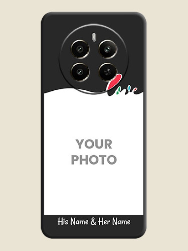 Custom Fall in Love Pattern with Picture - Photo on Space Black Soft Matte Mobile Case - Realme Narzo 70 5G - alternate view