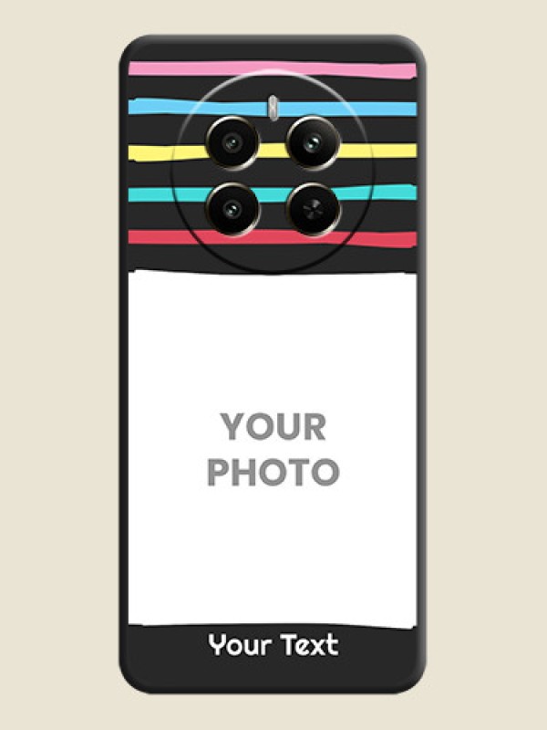 Custom Multicolor Lines with Image on Space Black Personalized Soft Matte Phone Covers - Realme Narzo 70 5G - alternate view
