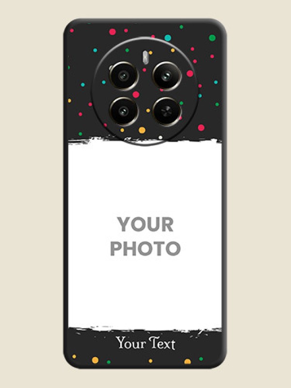 Custom Multicolor Dotted Pattern with Text on Space Black Custom Soft Matte Phone Back Cover - Realme Narzo 70 5G - alternate view