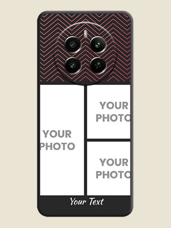 Custom Wave Pattern with 3 Image Holder on Space Black Custom Soft Matte Back Cover - Realme Narzo 70 5G - alternate view