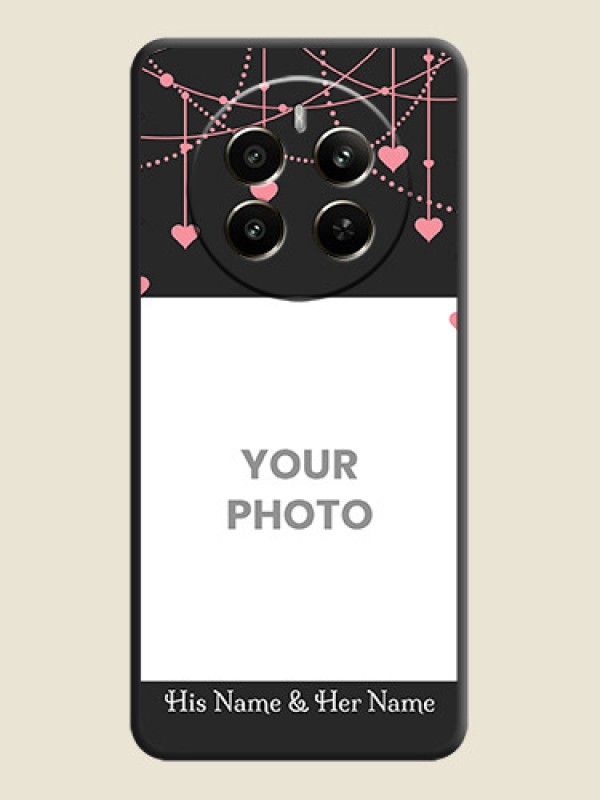 Custom Pink Love Hangings with Text on Space Black Custom Soft Matte Back Cover - Narzo 70 Pro 5G - alternate view