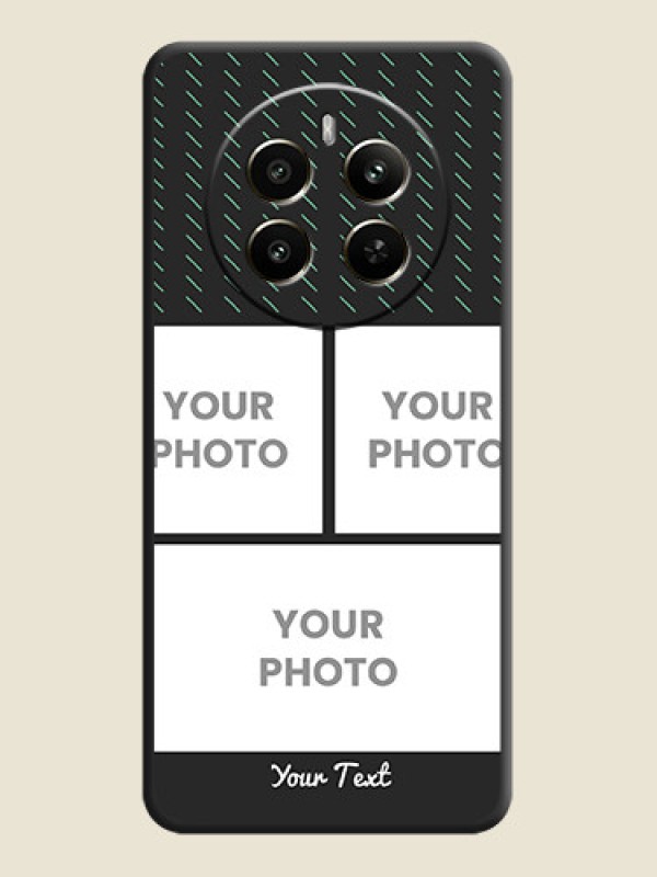 Custom Cross Dotted Pattern with 2 Image Holder on Personalised Space Black Soft Matte Cases - Narzo 70 Pro 5G - alternate view