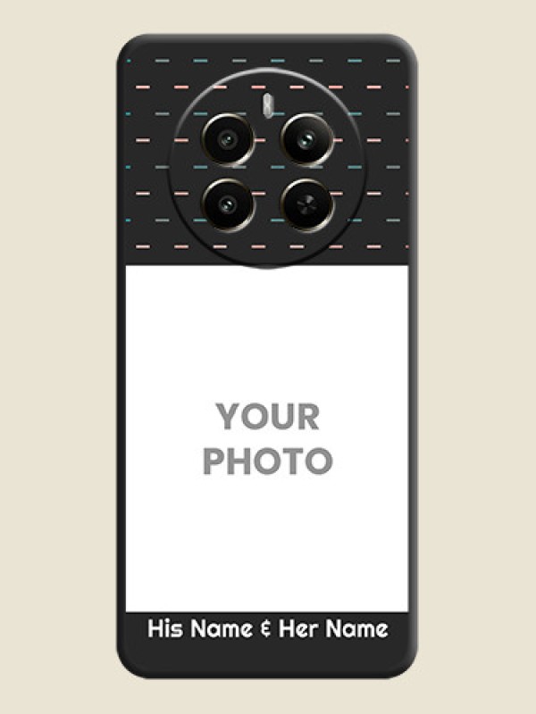 Custom Line Pattern Design with Text on Space Black Custom Soft Matte Phone Back Cover - Narzo 70 Pro 5G - alternate view