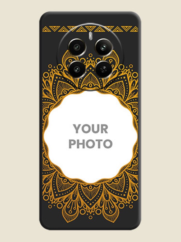 Custom Round Image with Floral Design - Photo on Space Black Soft Matte Mobile Cover - Narzo 70 Pro 5G - alternate view