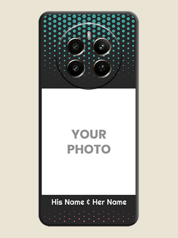 Custom Faded Dots with Grunge Photo Frame and Text on Space Black Custom Soft Matte Phone Cases - Narzo 70 Pro 5G - alternate view