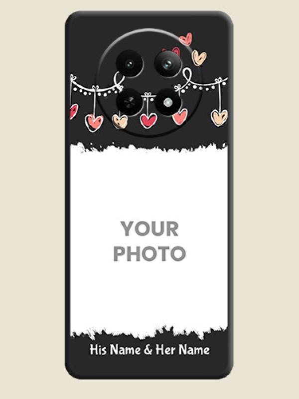 Custom Pink Love Hangings with Name on Space Black Custom Soft Matte Phone Cases - Realme Narzo 70X 5G - alternate view