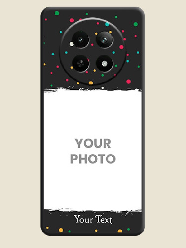 Custom Multicolor Dotted Pattern with Text on Space Black Custom Soft Matte Phone Back Cover - Realme Narzo 70X 5G - alternate view