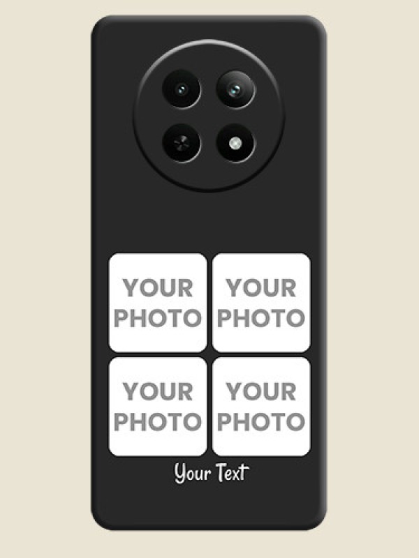 Custom Floral Art with 6 Image Holder - Photo on Space Black Soft Matte Mobile Case - Realme Narzo 70X 5G - alternate view