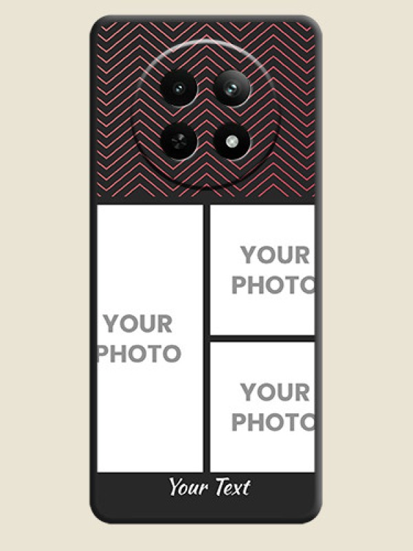 Custom Wave Pattern with 3 Image Holder on Space Black Custom Soft Matte Back Cover - Realme Narzo 70X 5G - alternate view