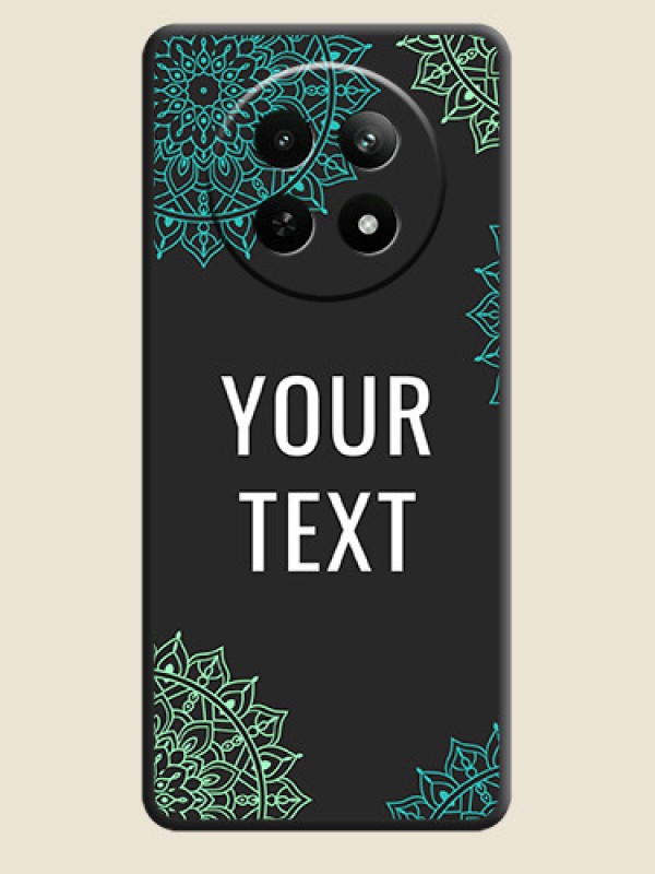 Custom Your Name with Floral Design on Space Black Custom Soft Matte Back Cover - Realme Narzo 70X 5G - alternate view