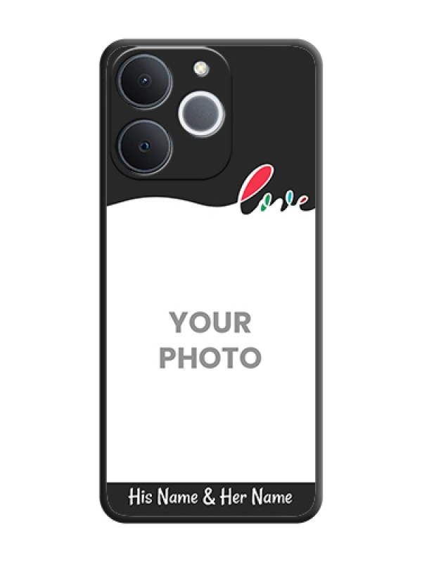 Custom Fall in Love Pattern with Picture on Photo On Space Black Custom Soft Matte Mobile Back Cover - Realme Narzo 80 Lite 4G - alternate view