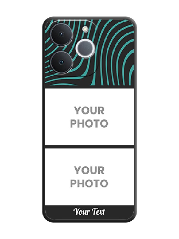 Custom Wave Pattern with 2 Image Holder On Space Black Custom Soft Matte Mobile Back Cover - Realme Narzo 80 Lite 4G - alternate view