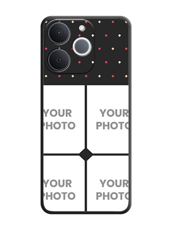 Custom Multicolor Dotted Pattern with 4 Image Holder On Space Black Custom Soft Matte Mobile Back Cover - Realme Narzo 80 Lite 4G - alternate view