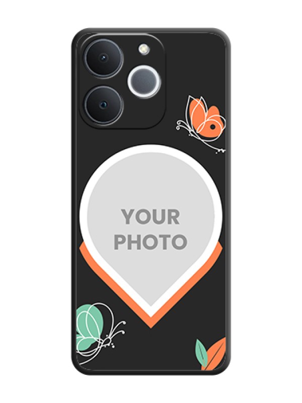 Custom Upload Pic With Simple Butterly Design On Space Black Custom Soft Matte Mobile Back Cover - Realme Narzo 80 Lite 4G - alternate view