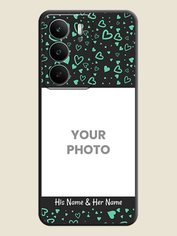 Custom Sea Green Indefinite Love Pattern on Photo On Space Black Custom Soft Matte Mobile Back Cover - Narzo 80 Lite - alternate view