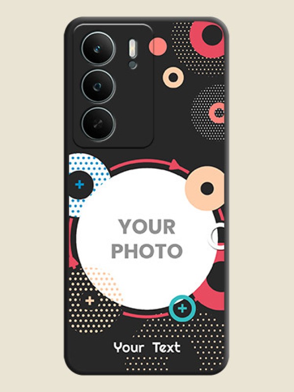 Custom Multicoloured Round Image On Space Black Custom Soft Matte Mobile Back Cover - Narzo 80 Lite - alternate view