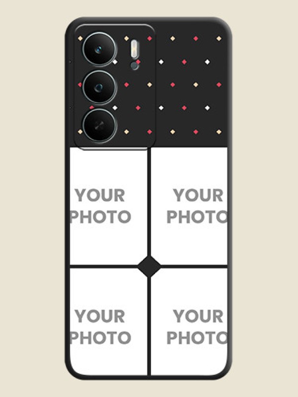 Custom Multicolor Dotted Pattern with 4 Image Holder On Space Black Custom Soft Matte Mobile Back Cover - Narzo 80 Lite - alternate view