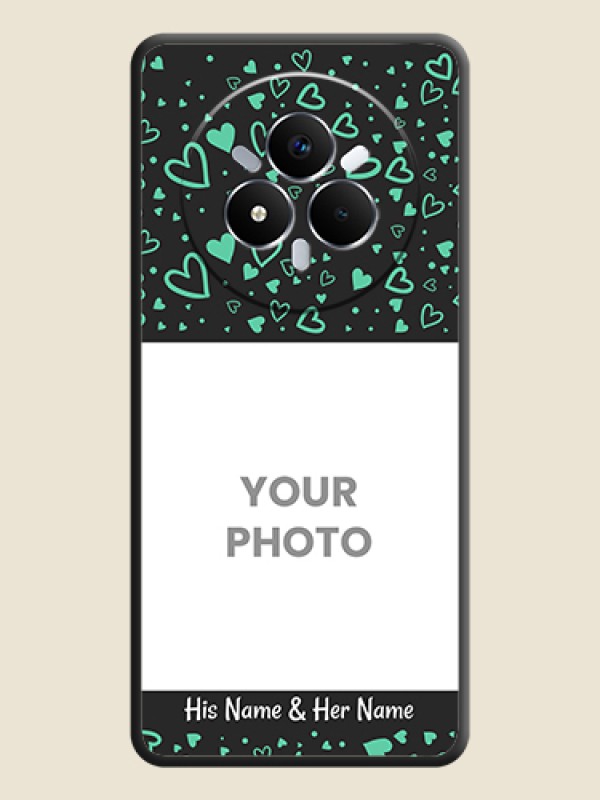 Custom Sea Green Indefinite Love Pattern on Photo On Space Black Custom Soft Matte Mobile Back Cover - Realme Narzo 80 Pro 5G - alternate view