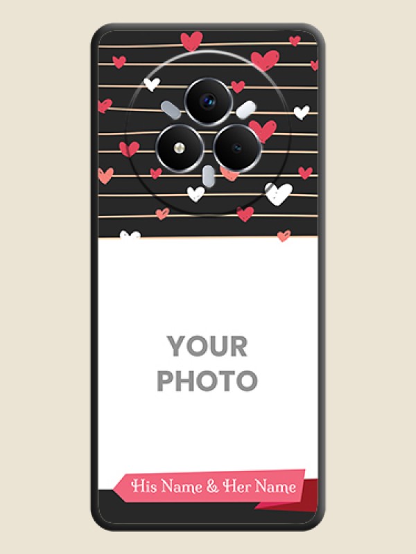 Custom Love Pattern with Name on Pink Ribbon on Photo On Space Black Custom Soft Matte Mobile Back Cover - Realme Narzo 80 Pro 5G - alternate view