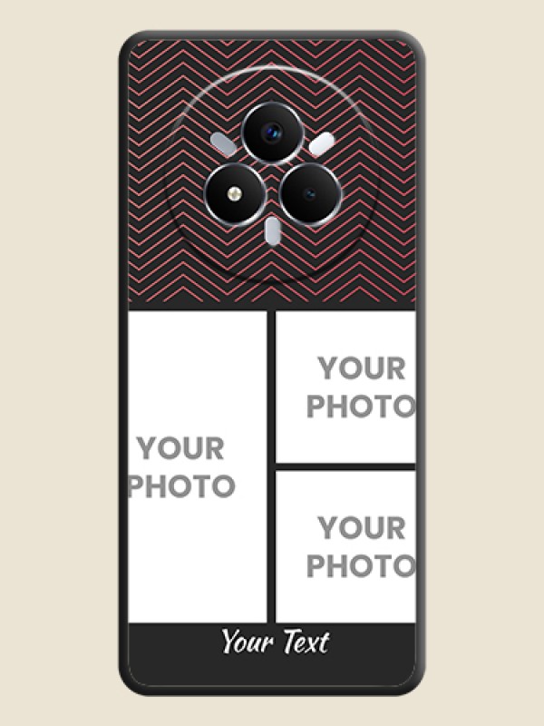 Custom Wave Pattern with 3 Image Holder On Space Black Custom Soft Matte Mobile Back Cover - Realme Narzo 80 Pro 5G - alternate view