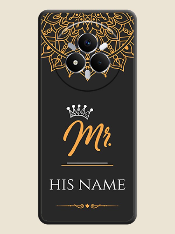 Custom Mr Name with Floral Design On Space Black Custom Soft Matte Mobile Back Cover - Realme Narzo 80 Pro 5G - alternate view
