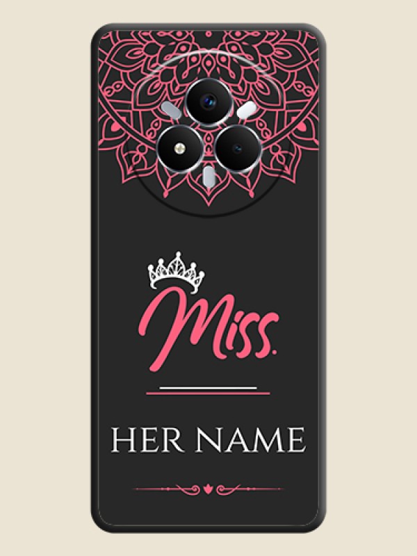 Custom Mrs Name with Floral Design On Space Black Custom Soft Matte Mobile Back Cover - Realme Narzo 80 Pro 5G - alternate view