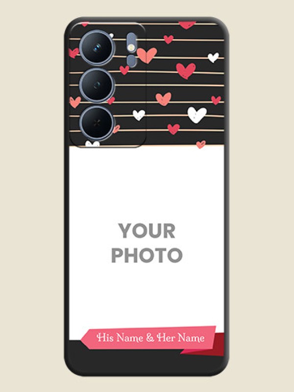 Custom Love Pattern with Name on Pink Ribbon on Photo On Space Black Custom Soft Matte Mobile Back Cover - Narzo 80x 5G - alternate view