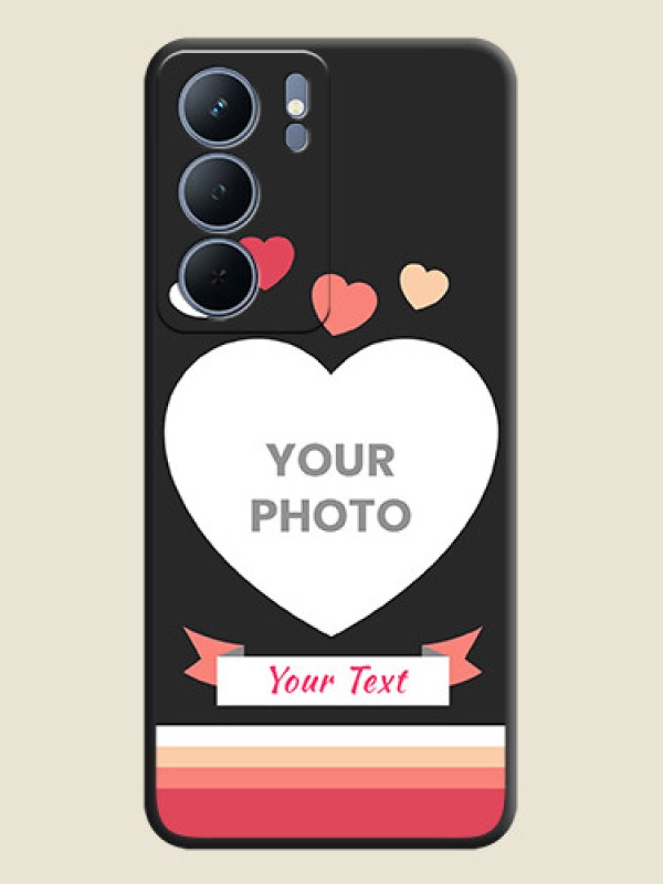 Custom Love Shaped Photo with Colorful Stripes On Space Black Custom Soft Matte Mobile Back Cover - Narzo 80x 5G - alternate view