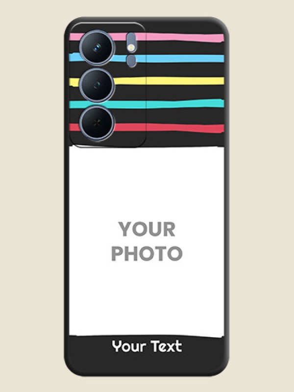 Custom Multicolor Lines with Image On Space Black Custom Soft Matte Mobile Back Cover - Narzo 80x 5G - alternate view