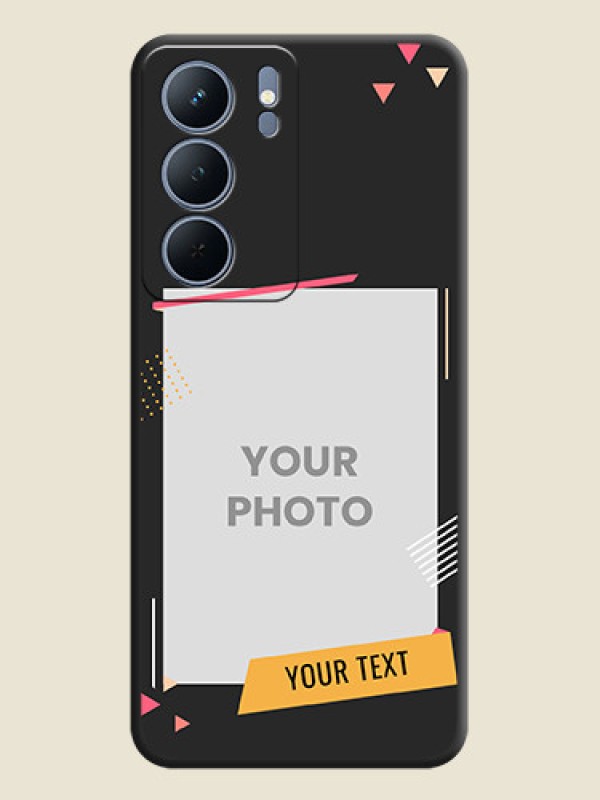 Custom Photo Frame with Triangle Small Dots on Photo On Space Black Custom Soft Matte Mobile Back Cover - Narzo 80x 5G - alternate view