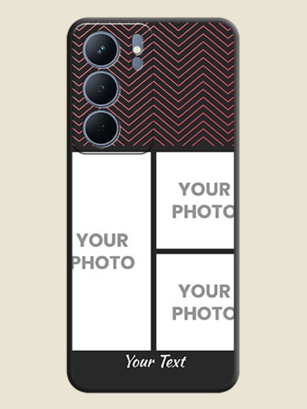 Custom Wave Pattern with 3 Image Holder On Space Black Custom Soft Matte Mobile Back Cover - Narzo 80x 5G - alternate view