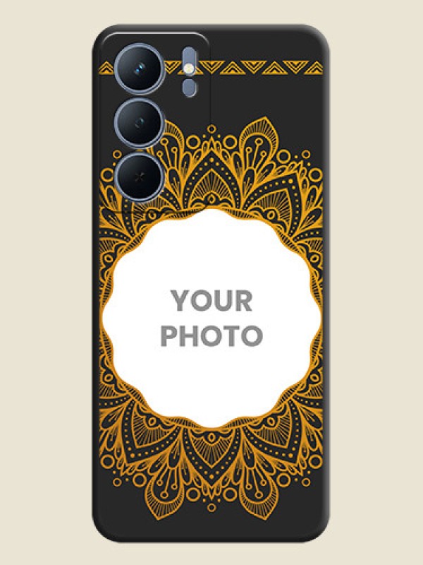 Custom Round Image with Floral Design On Space Black Custom Soft Matte Mobile Back Cover - Narzo 80x 5G - alternate view