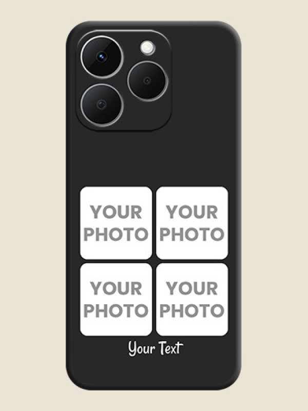 Custom Floral Art with 6 Image Holder on Photo On Space Black Custom Soft Matte Mobile Back Cover - Realme Narzo 90 5G - alternate view