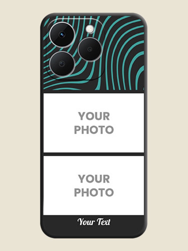 Custom Wave Pattern with 2 Image Holder On Space Black Custom Soft Matte Mobile Back Cover - Realme Narzo 90 5G - alternate view