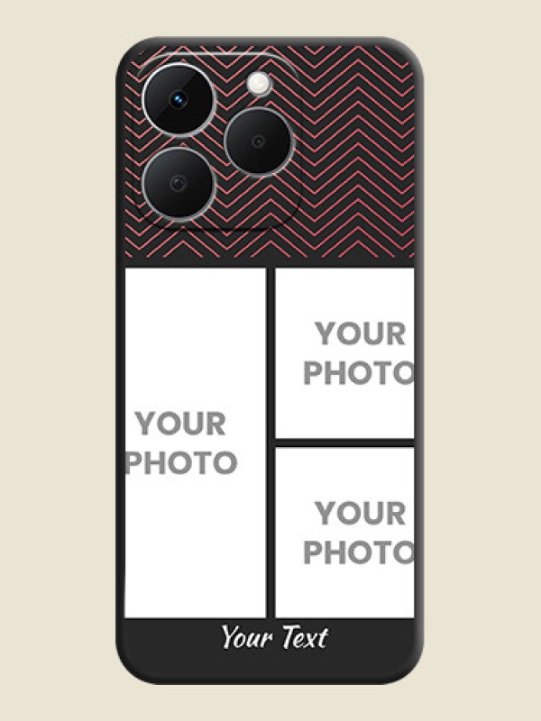 Custom Wave Pattern with 3 Image Holder On Space Black Custom Soft Matte Mobile Back Cover - Realme Narzo 90 5G - alternate view