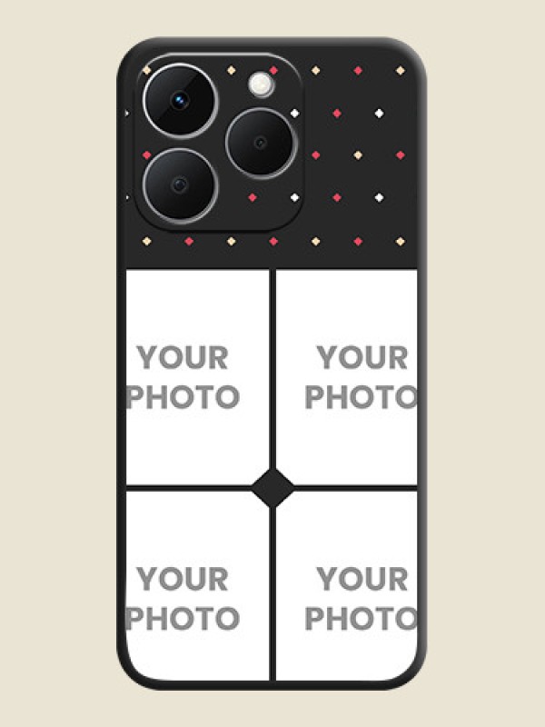 Custom Multicolor Dotted Pattern with 4 Image Holder On Space Black Custom Soft Matte Mobile Back Cover - Realme Narzo 90 5G - alternate view