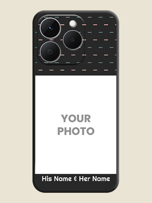 Custom Line Pattern Design with Text On Space Black Custom Soft Matte Mobile Back Cover - Realme Narzo 90 5G - alternate view