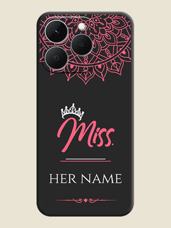 Custom Mrs Name with Floral Design On Space Black Custom Soft Matte Mobile Back Cover - Realme Narzo 90 5G - alternate view