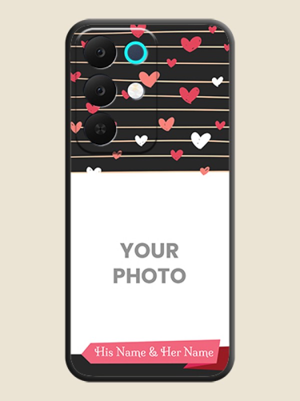 Custom Love Pattern with Name on Pink Ribbon on Photo On Space Black Custom Soft Matte Mobile Back Cover - Realme Narzo 90x 5G - alternate view