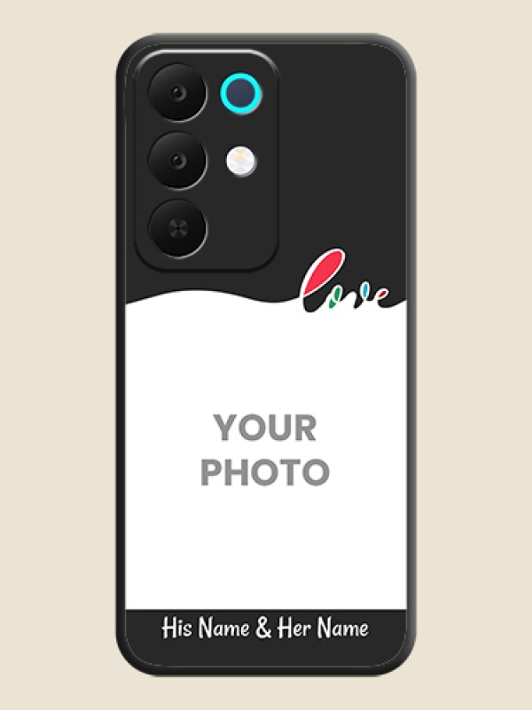 Custom Fall in Love Pattern with Picture on Photo On Space Black Custom Soft Matte Mobile Back Cover - Realme Narzo 90x 5G - alternate view