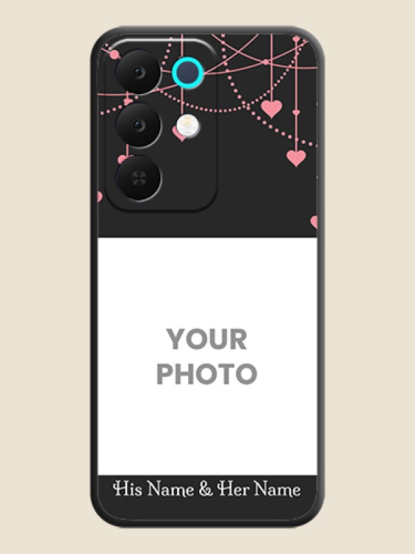 Custom Pink Love Hangings with Text On Space Black Custom Soft Matte Mobile Back Cover - Realme Narzo 90x 5G - alternate view